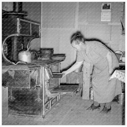 Mrs. Wardlow Bakes Corn Bread in Dugout Home 1939 - Available at KNOWOL