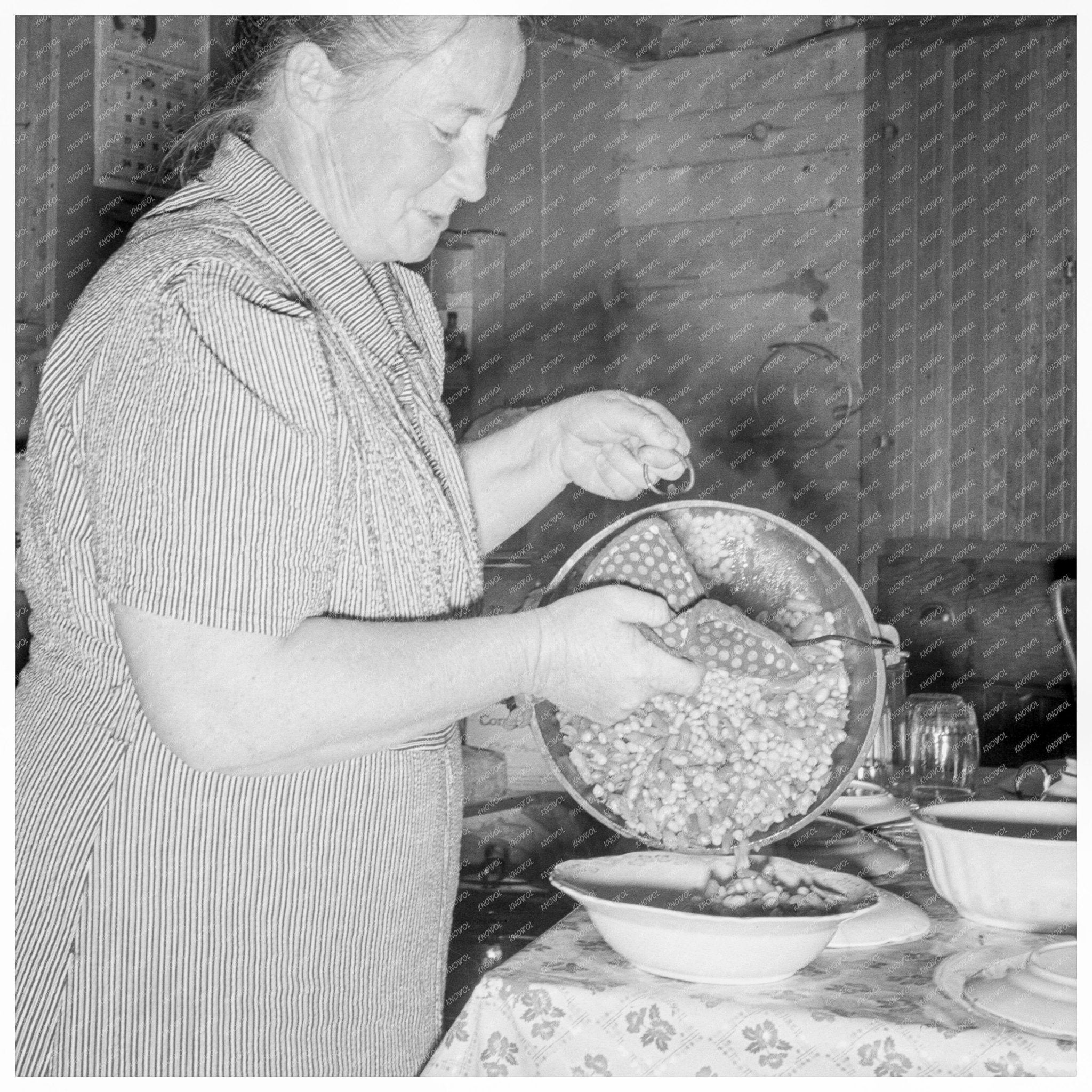 Mrs. Wardlow Prepares Dinner in Oregon Dugout Home 1939 - Available at KNOWOL