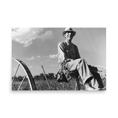 MS - Tenant Farmer with New Hay Rake and Mules, Isola, Mississippi - 1939 - Available at KNOWOL