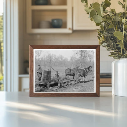 Mud Sled Transportation at Chicot Farms Arkansas 1939 - Available at KNOWOL