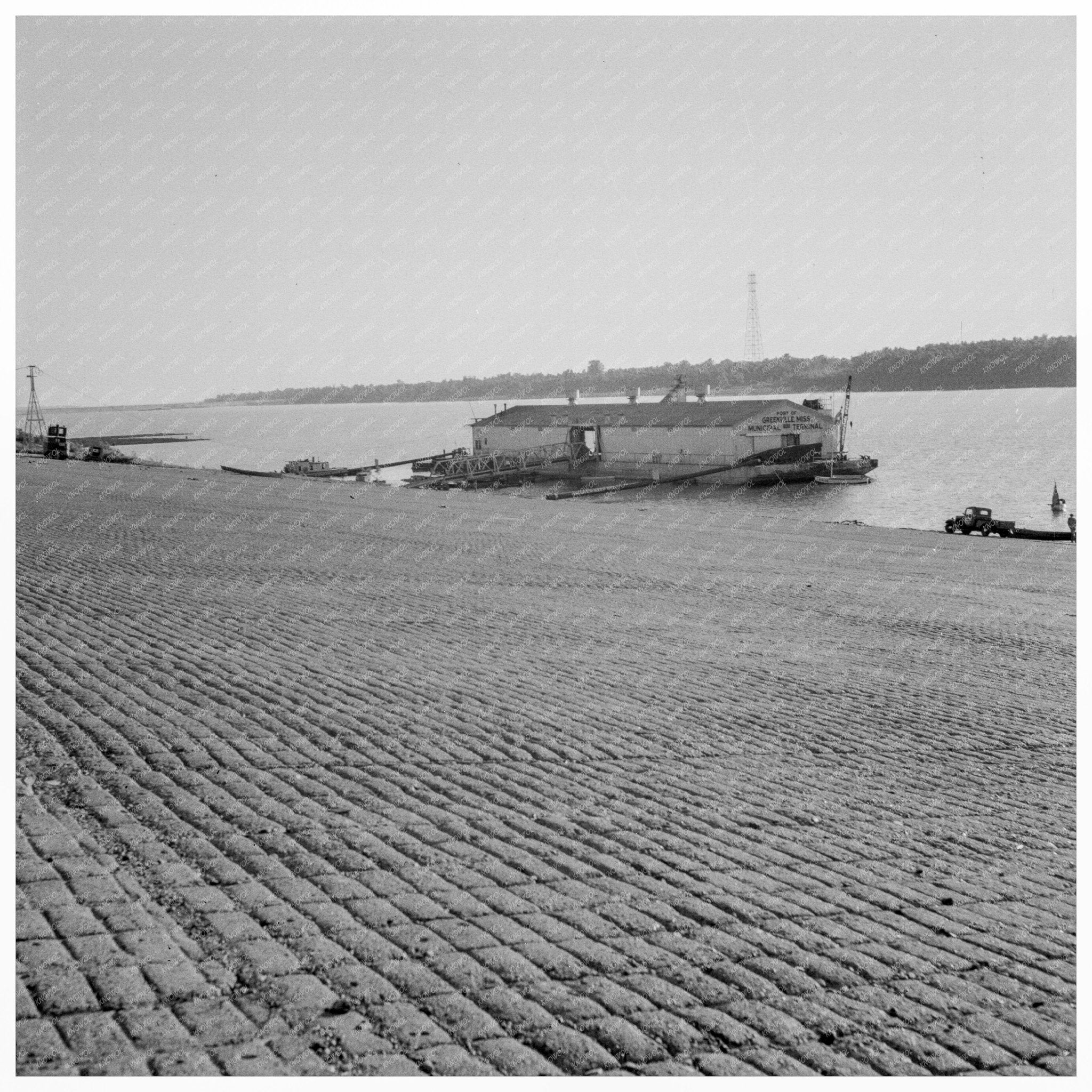 Municipal Levee in Greenville Mississippi 1937 - Available at KNOWOL