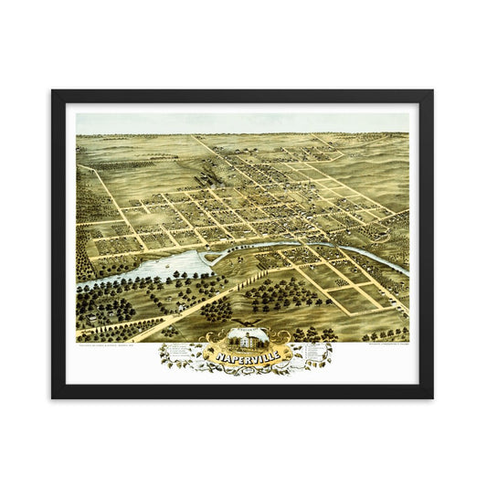 Naperville, IL 1869 Framed - Available at KNOWOL