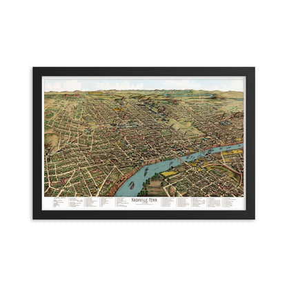 Nashville, Tennessee 1888 Framed Map - Available at KNOWOL