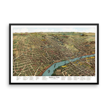 Nashville, Tennessee 1888 Framed Map - Available at KNOWOL