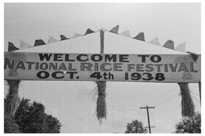 National Rice Festival Banner Crowley Louisiana 1938 - Available at KNOWOL