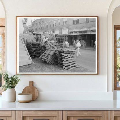 National Rice Festival Chair Unloading Crowley Louisiana 1938 - Available at KNOWOL