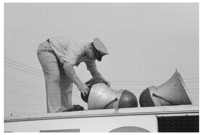 National Rice Festival Megaphone Setup Crowley Louisiana 1938 - Available at KNOWOL