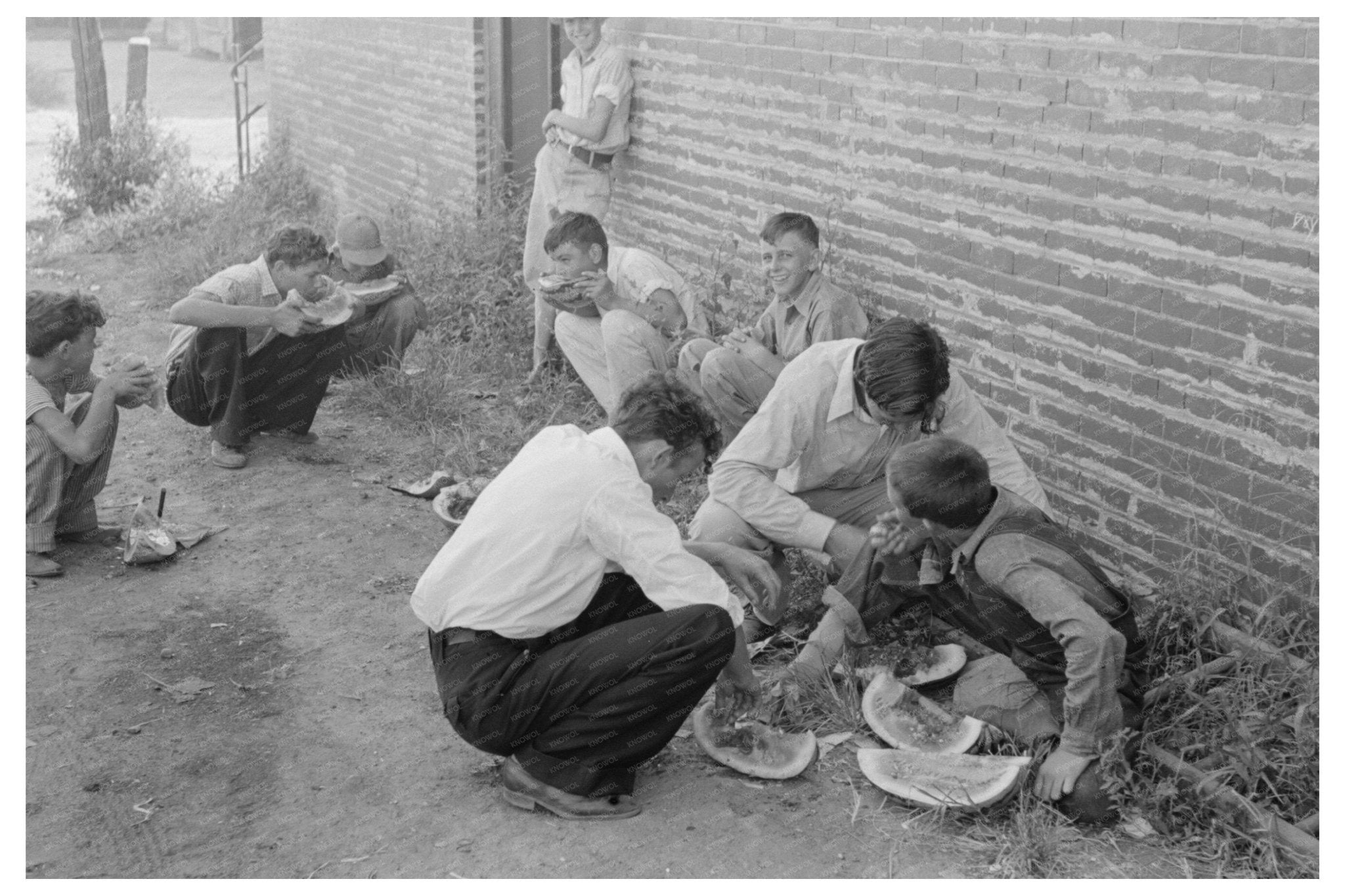 Natives Eating Watermelons in Steele Missouri August 1938 - Available at KNOWOL