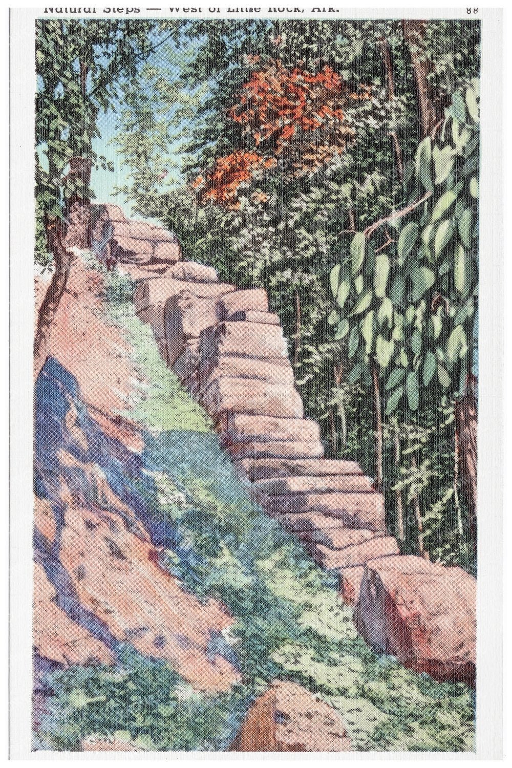 Natural Steps Arkansas Vintage Postcard 1930 - 1945 - Available at KNOWOL