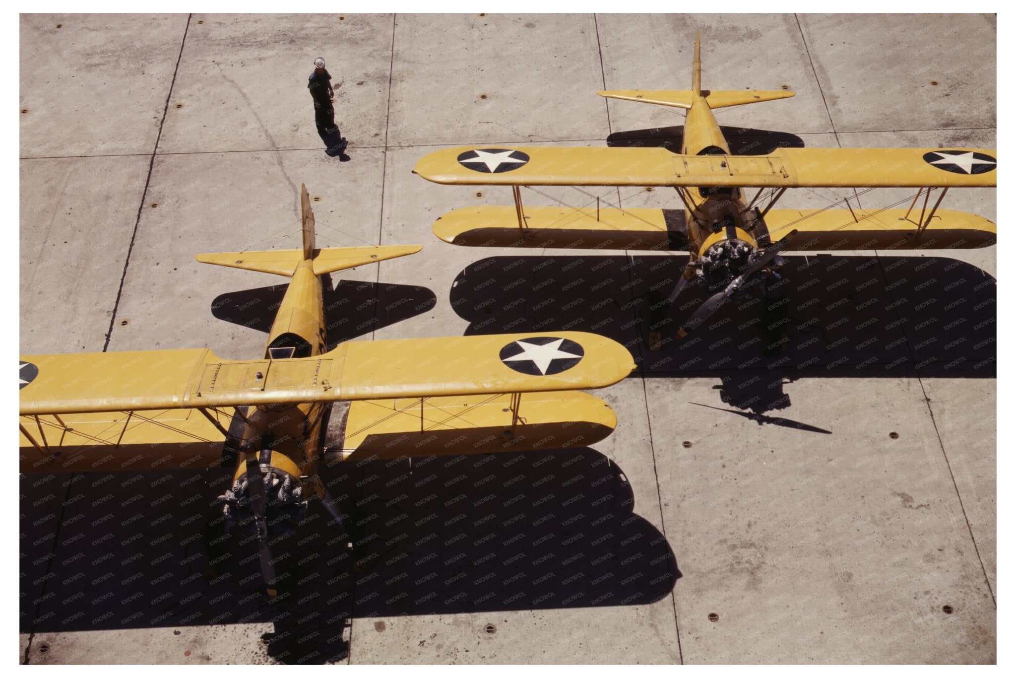 Navy N2S Planes at Corpus Christi Naval Air Base 1942 - Available at KNOWOL