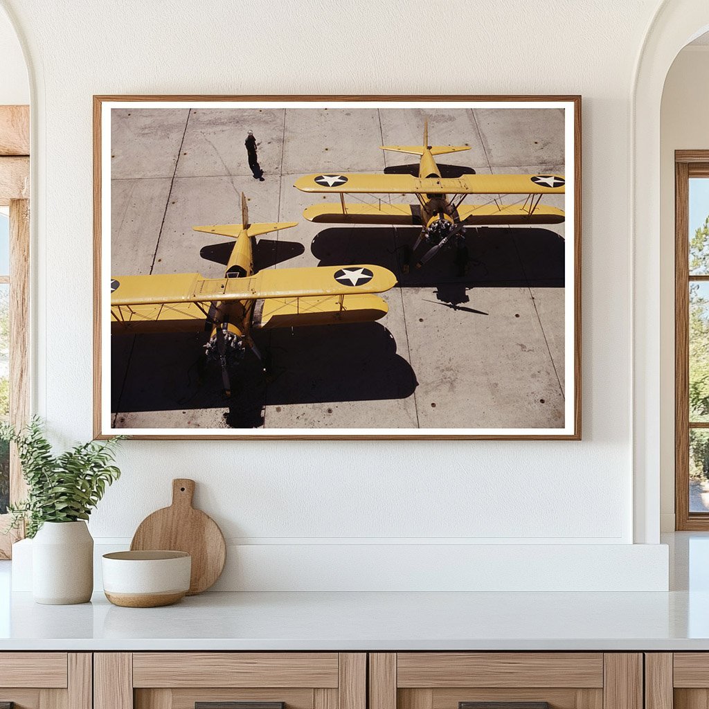 Navy N2S Planes at Corpus Christi Naval Air Base 1942 - Available at KNOWOL