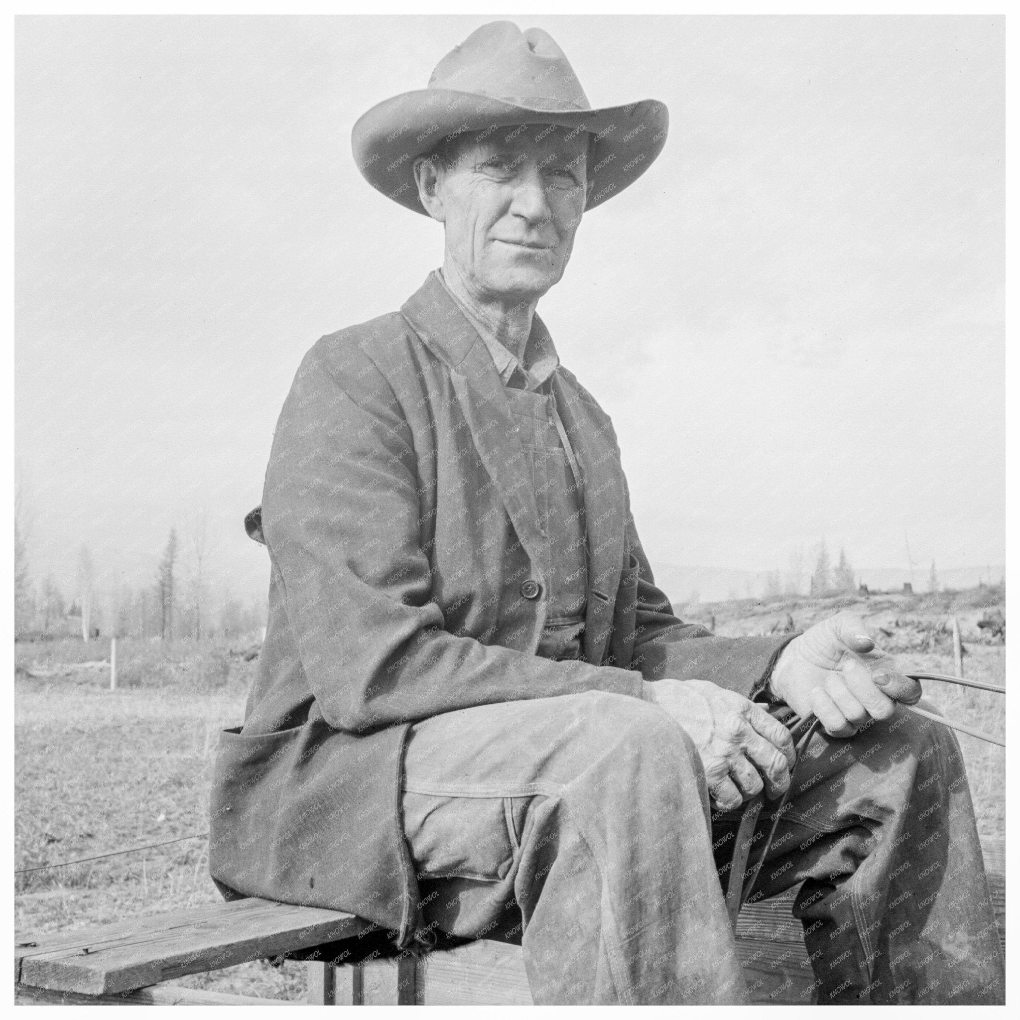 Nebraska Farmer on Stump Farm in Idaho 1939 - Available at KNOWOL