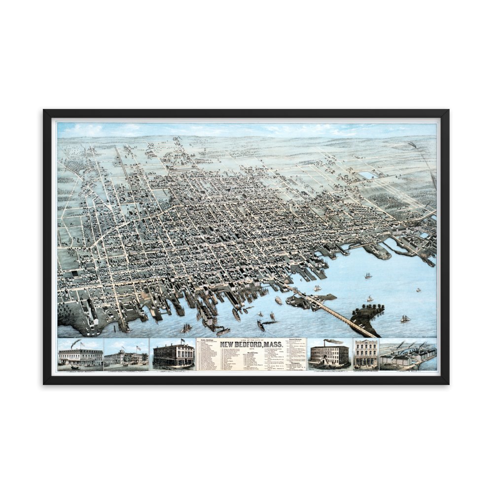 New Bedford, Mass 1876 Framed - Available at KNOWOL