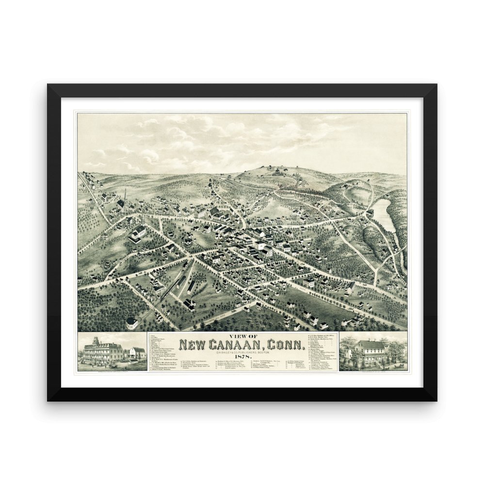 New Canaan, CT 1878 Framed - Available at KNOWOL