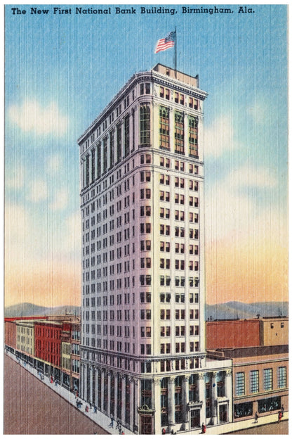 New First National Bank Birmingham Postcard 1930 - 1945 - Available at KNOWOL