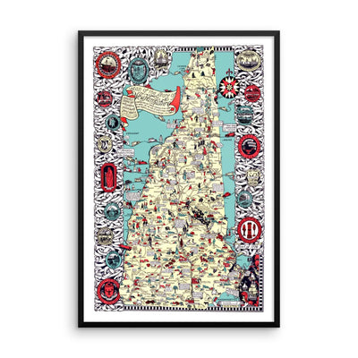 New Hampshire Framed Historical Map, 1926 - Available at KNOWOL