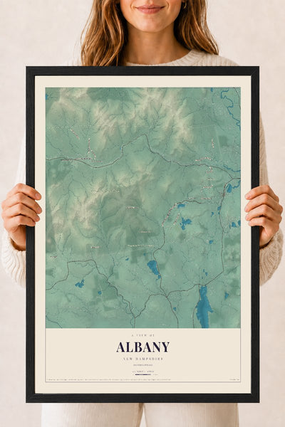 NH Current Atlas 2026 | Albany | 18" x 24" | W/ Black Ayous Wood Frame