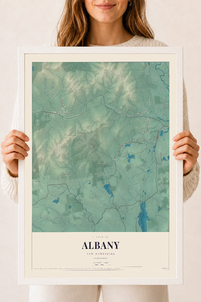 NH Current Atlas 2026 | Albany | 18" x 24" | W/ White Ayous Wood Frame