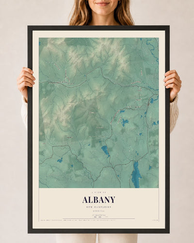 NH Current Atlas 2026 | Albany | 24" x 36" | W/ Black Ayous Wood Frame