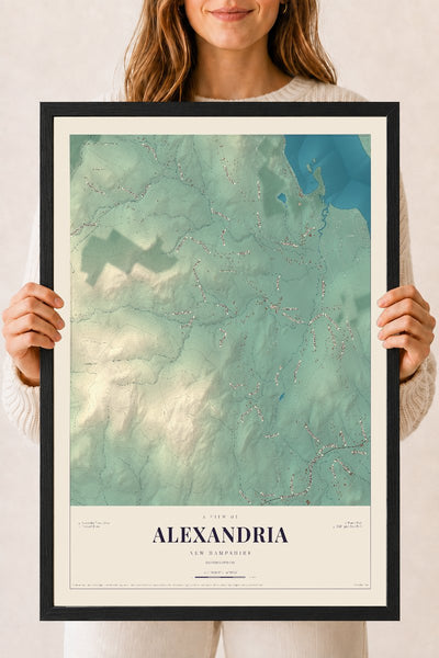 NH Current Atlas 2026 | Alexandria | 18" x 24" | W/ Black Ayous Wood Frame