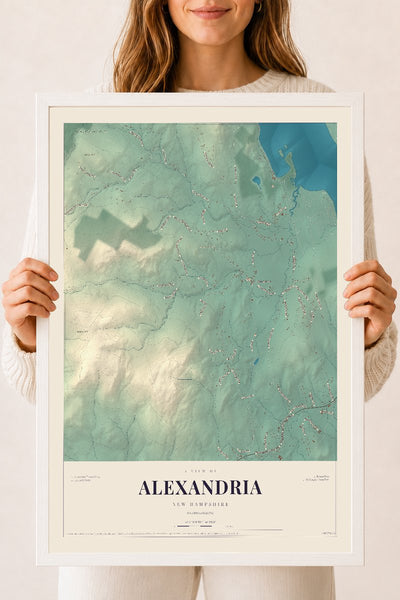 NH Current Atlas 2026 | Alexandria | 18" x 24" | W/ White Ayous Wood Frame