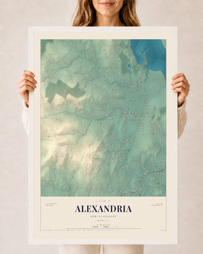 NH Current Atlas 2026 | Alexandria | 24" x 36" | W/ White Ayous Wood Frame