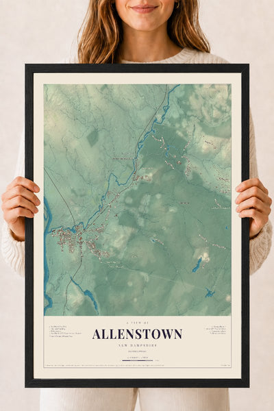 NH Current Atlas 2026 | Allenstown | 18" x 24" | W/ Black Ayous Wood Frame