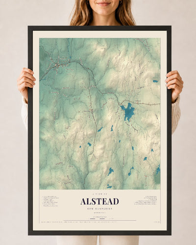 NH Current Atlas 2026 | Alstead | 24" x 36" | W/ Black Ayous Wood Frame
