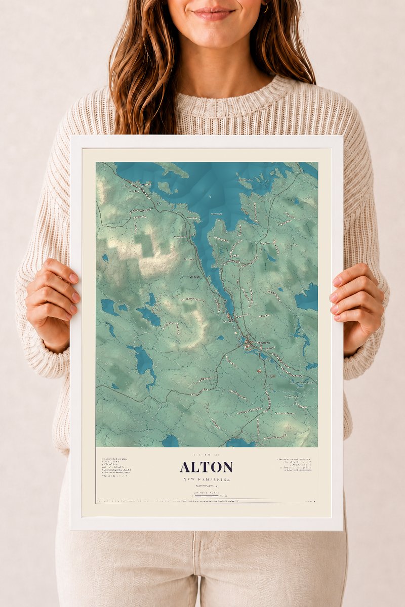 NH Current Atlas 2026 | Alton | 12" x 18" | W/ White Ayous Wood Frame