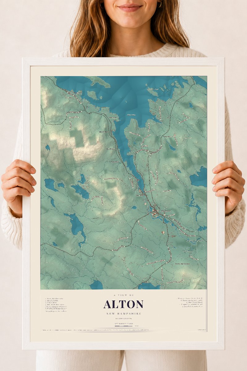 NH Current Atlas 2026 | Alton | 18" x 24" | W/ White Ayous Wood Frame