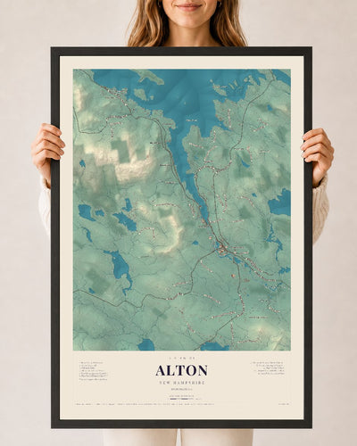 NH Current Atlas 2026 | Alton | 24" x 36" | W/ Black Ayous Wood Frame