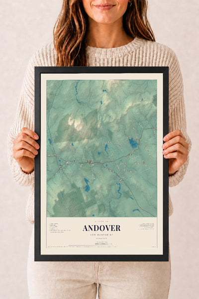 NH Current Atlas 2026 | Andover | 12" x 18" | W/ Black Ayous Wood Frame
