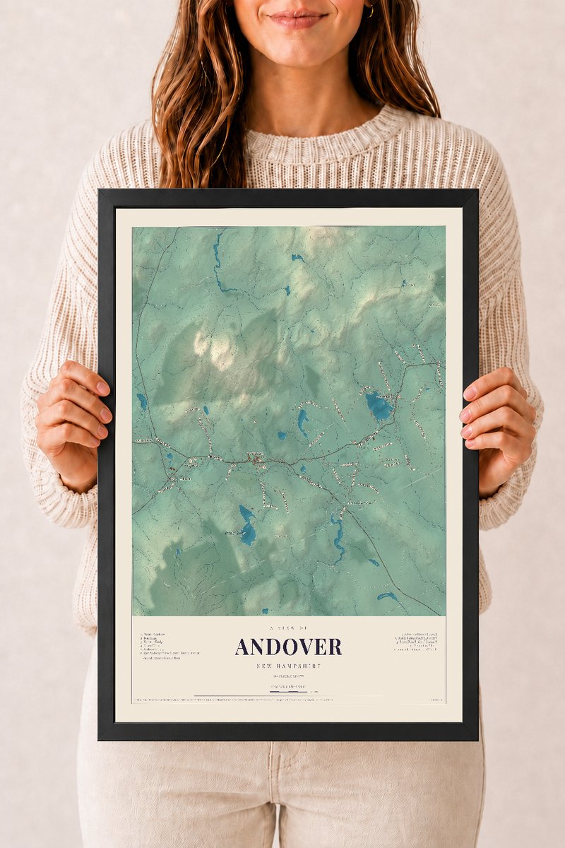 NH Current Atlas 2026 | Andover | 12" x 18" | W/ Black Ayous Wood Frame
