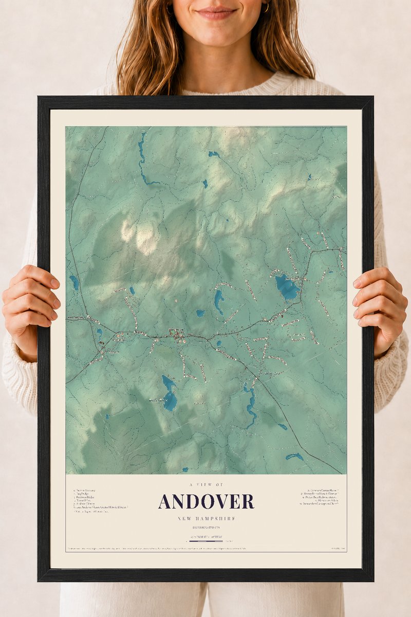 NH Current Atlas 2026 | Andover | 18" x 24" | W/ Black Ayous Wood Frame