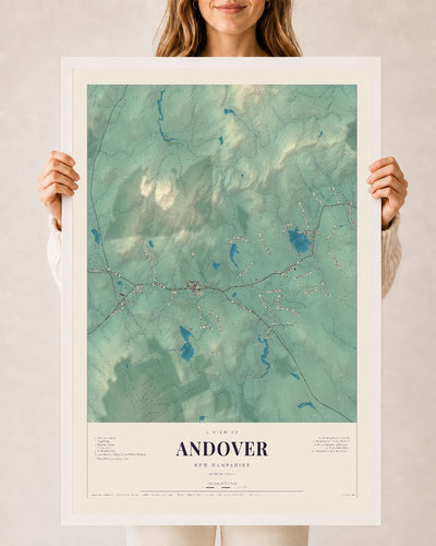 NH Current Atlas 2026 | Andover | 24" x 36" | W/ White Ayous Wood Frame