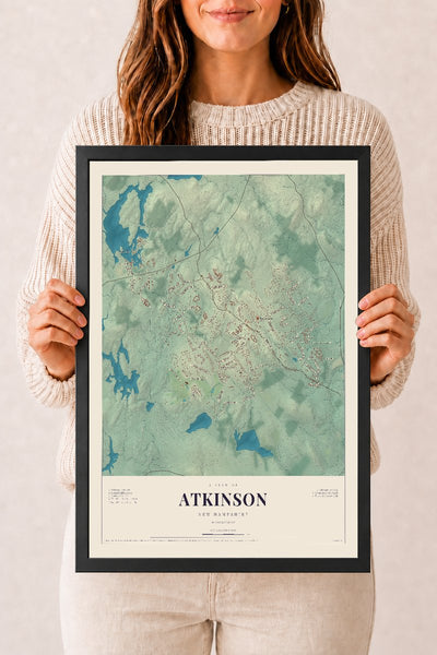 NH Current Atlas 2026 | Atkinson | 12" x 18" | W/ Black Ayous Wood Frame
