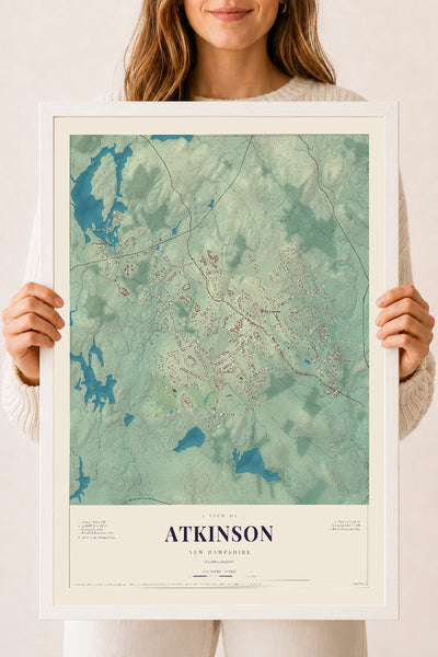 NH Current Atlas 2026 | Atkinson | 18" x 24" | W/ White Ayous Wood Frame