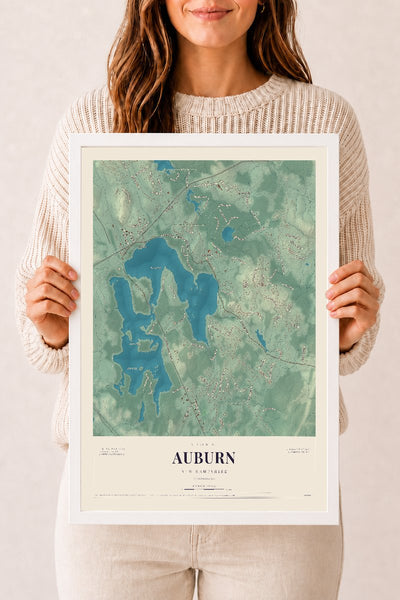 NH Current Atlas 2026 | Auburn | 12" x 18" | W/ White Ayous Wood Frame