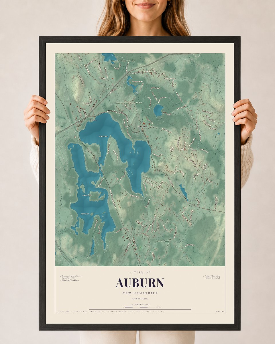 NH Current Atlas 2026 | Auburn | 24" x 36" | W/ Black Ayous Wood Frame