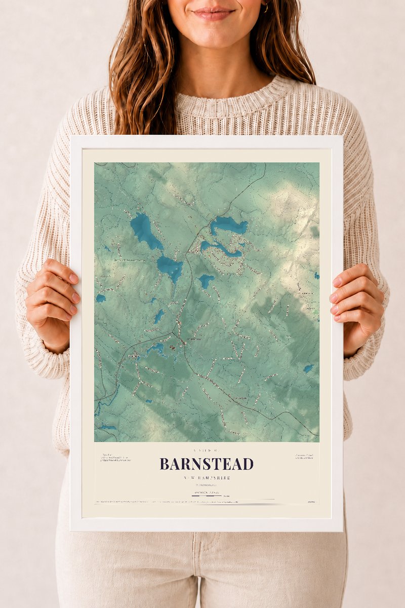 NH Current Atlas 2026 | Barnstead | 12" x 18" | W/ White Ayous Wood Frame