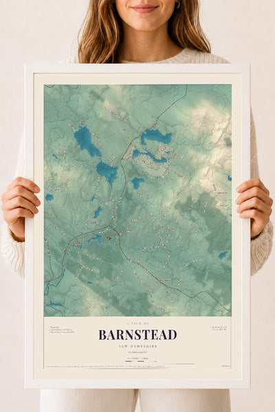 NH Current Atlas 2026 | Barnstead | 18" x 24" | W/ White Ayous Wood Frame