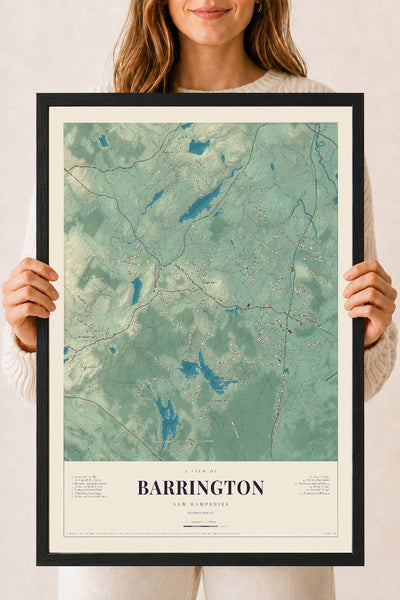 NH Current Atlas 2026 | Barrington | 18" x 24" | W/ Black Ayous Wood Frame