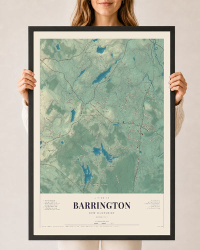 NH Current Atlas 2026 | Barrington | 24" x 36" | W/ Black Ayous Wood Frame