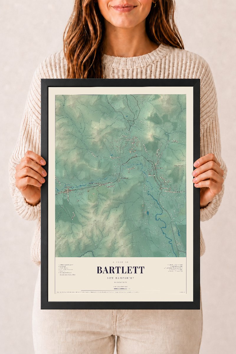 NH Current Atlas 2026 | Bartlett | 12" x 18" | W/ Black Ayous Wood Frame