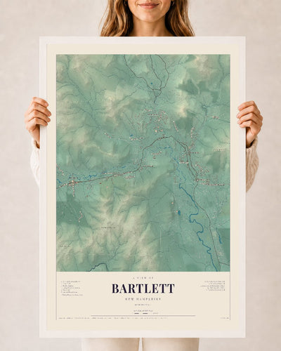 NH Current Atlas 2026 | Bartlett | 24" x 36" | W/ White Ayous Wood Frame