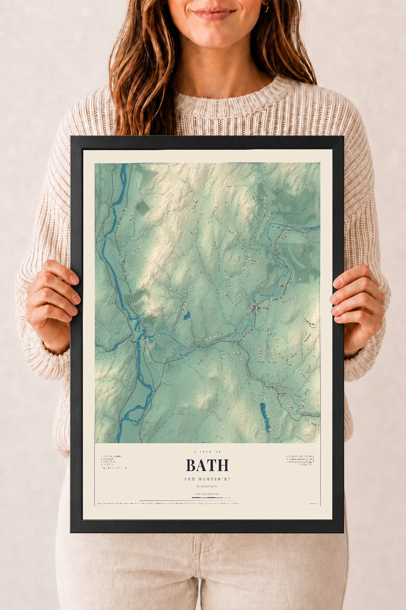 NH Current Atlas 2026 | Bath | 12" x 18" | W/ Black Ayous Wood Frame