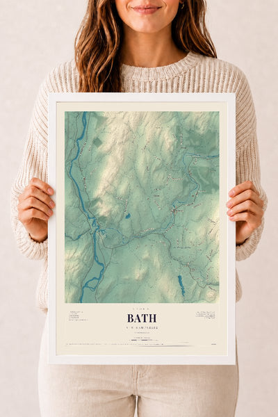 NH Current Atlas 2026 | Bath | 12" x 18" | W/ White Ayous Wood Frame