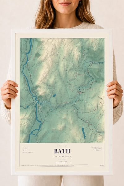 NH Current Atlas 2026 | Bath | 18" x 24" | W/ White Ayous Wood Frame