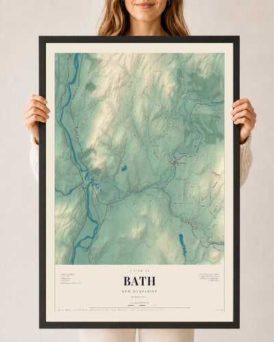 NH Current Atlas 2026 | Bath | 24" x 36" | W/ Black Ayous Wood Frame