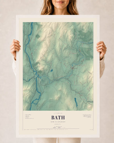 NH Current Atlas 2026 | Bath | 24" x 36" | W/ White Ayous Wood Frame